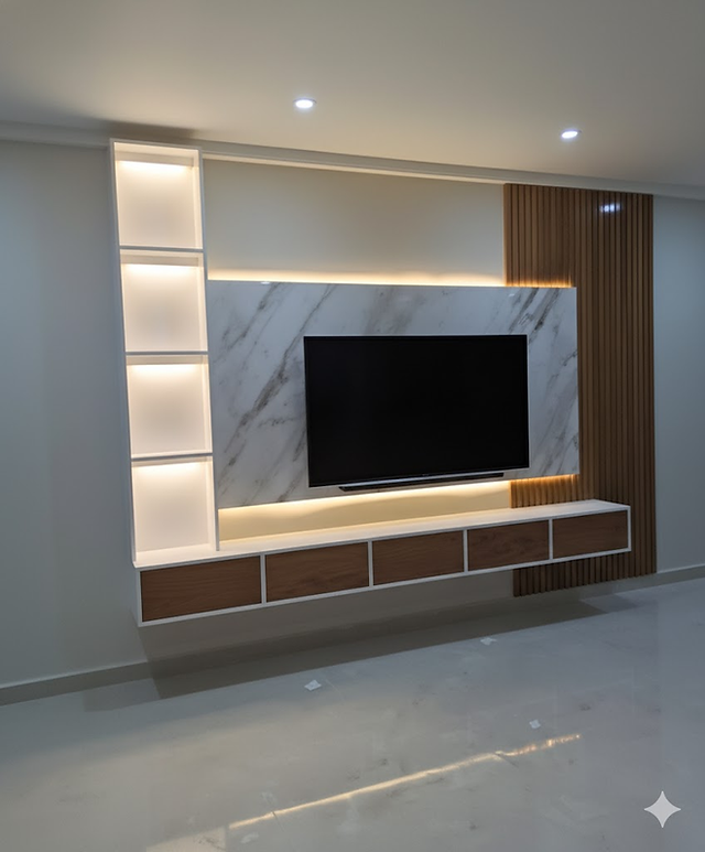 Pre-assembled modern TV cabinet for Perlis condo