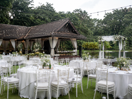 Beautiful chair and table setup for outdoor event in Malaysia