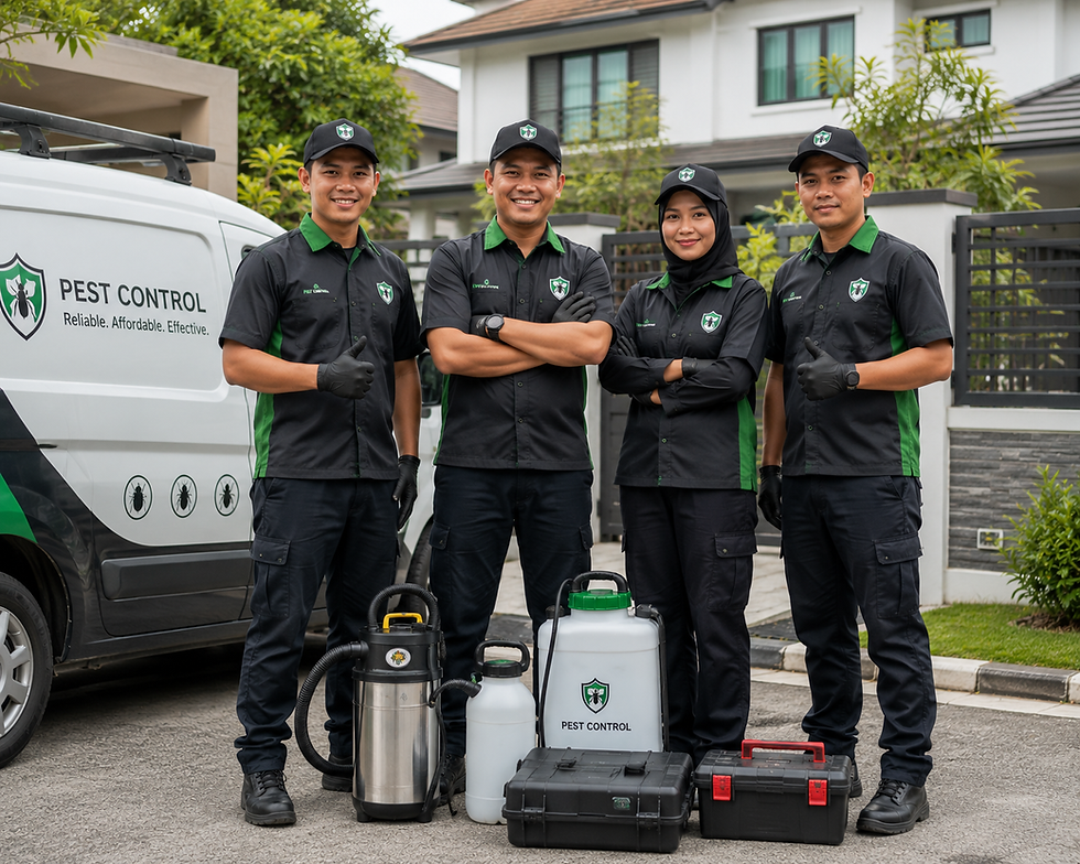 Pasukan pest control Shah Alam menyembur sekitar pagar dan anjung rumah kediaman.