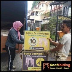 Pekerja memeriksa sambungan scaffolding, coupler, dan safety lock