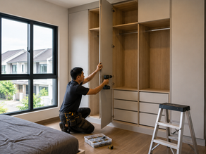 Modern kitchen cabinet installed neatly in a home kitchen with a practical layout.