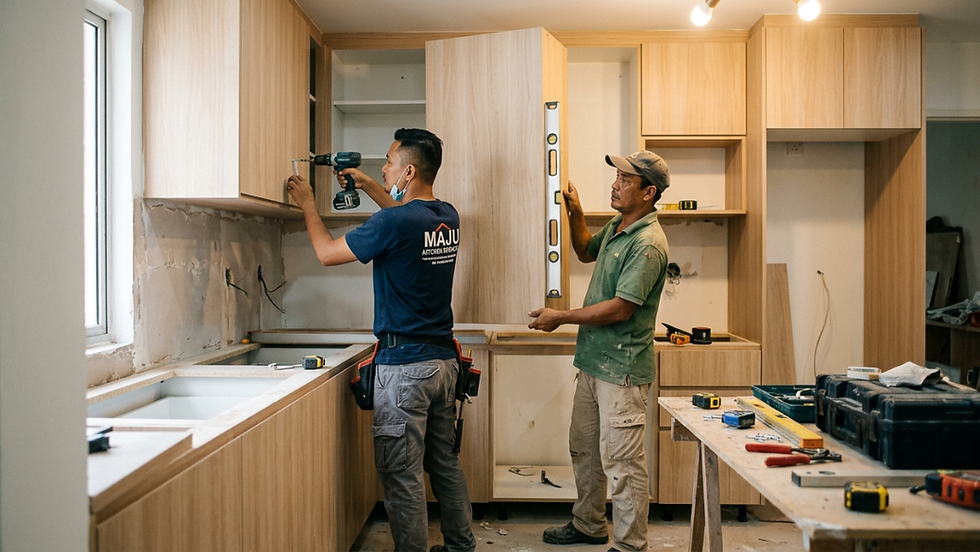 TV cabinet minimalis untuk apartment di Kota Damansara.
