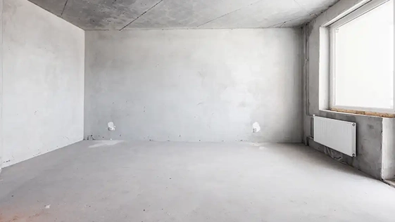 Lantai konkrit bercat gaya moden minimalis menggunakan Jotun