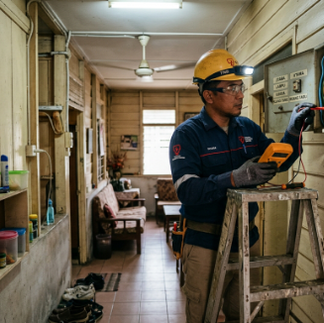 Routine home wiring inspection to reduce electrical fire risk