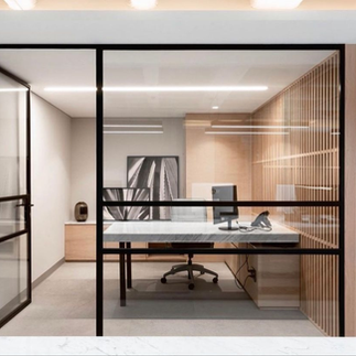 Glass partition wall installed in modern office Malaysia