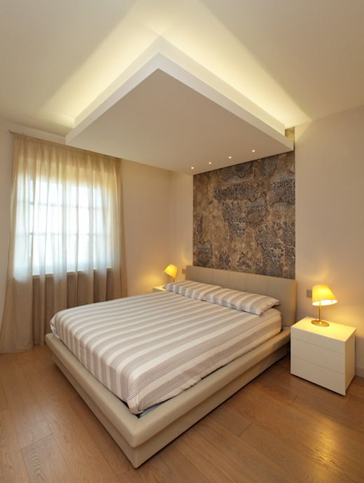 Square l-box plaster ceiling with downlights in KL city apartment