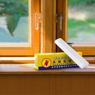 Anti-cockroach chalk applied in kitchen cabinet of Penang house