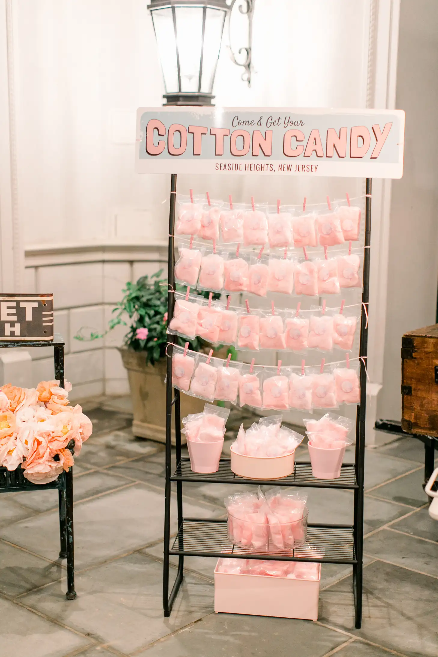 Cotton candy cart with pastel colours for weddings in Selangor
