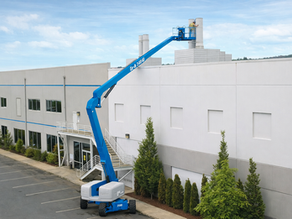 Lorry skylift positioned for tree trimming work