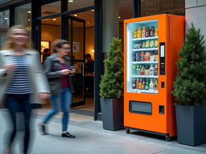 Custom vending machine with cashless payment system