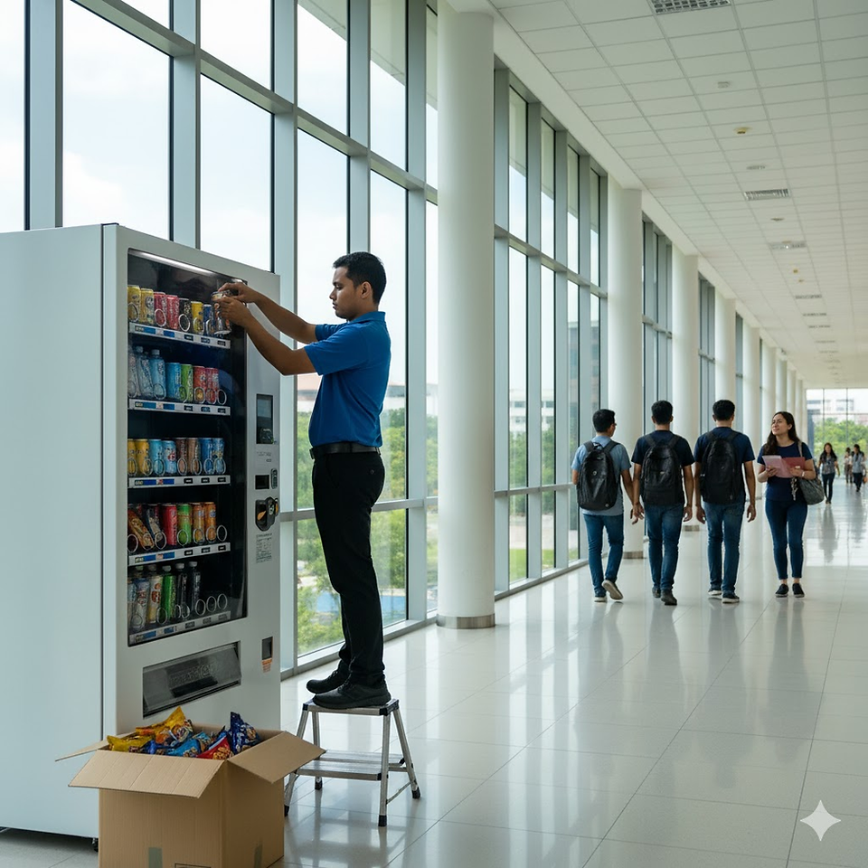 Snack and beverage vending machine in Johor Bahru