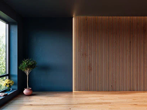 DIY TV wall panel using WPC board for home decor.