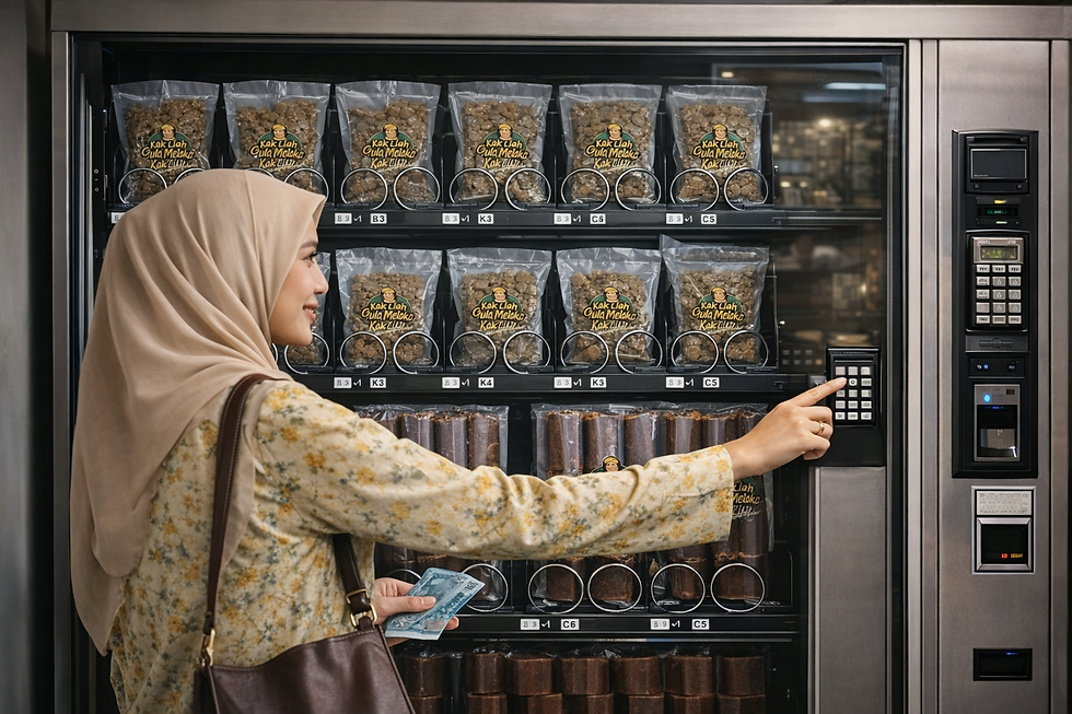 Vending machine with pure gula melaka syrup for drinks in Kuala Lumpur