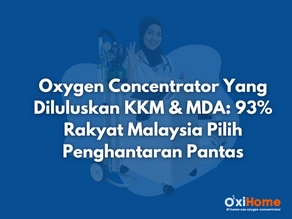 Wanita tua memakai beanie merah berbaring di katil hospital dengan topeng oksigen. Wajahnya kelihatan tenang. Katil berwarna biru dan langsir putih di latar belakang.