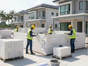 Perbandingan antara blok ringan dan dinding konkrit bertetulang untuk pembinaan rumah di Malaysia, termasuk kos, ketahanan dan penebatan.