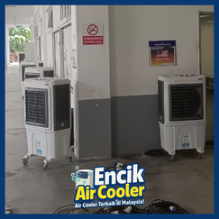 Sewa air cooler unit delivered to an event hall for temporary cooling.