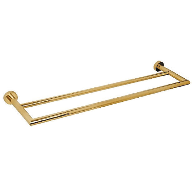 מוט כפול למגבת 45 ס"מ CLASS זהב מבריק