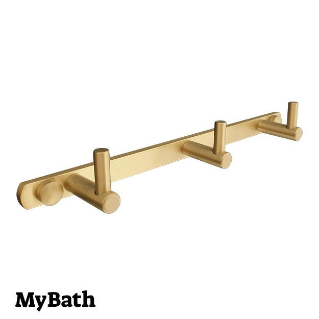 קולב שלישיה למגבות אמבטיה דגם PYG203 זהב מט