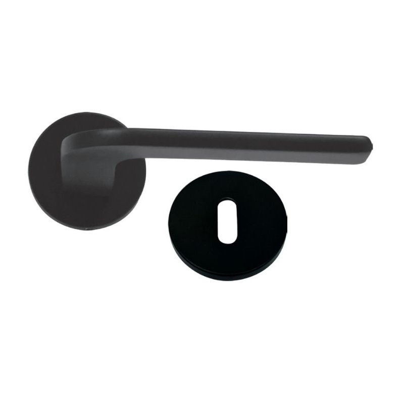 ידית לדלת רוזטה עגולה 270MR שחור מט