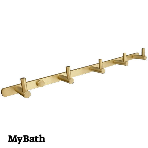 קולב חמישייה למגבות אמבטיה דגם PYG205 זהב מט