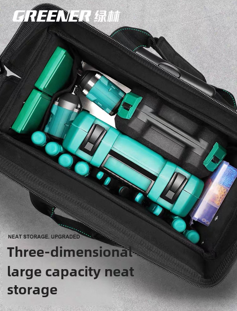 Thumbnail: Green Forest Wheeled Tool Bag Hand-Pulled Portable Construction Site Repair Spec