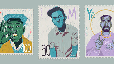 Fortlaufendes Projekt einer Illustrierten Briefmarkensammlung meiner Lieblings-Rapper
