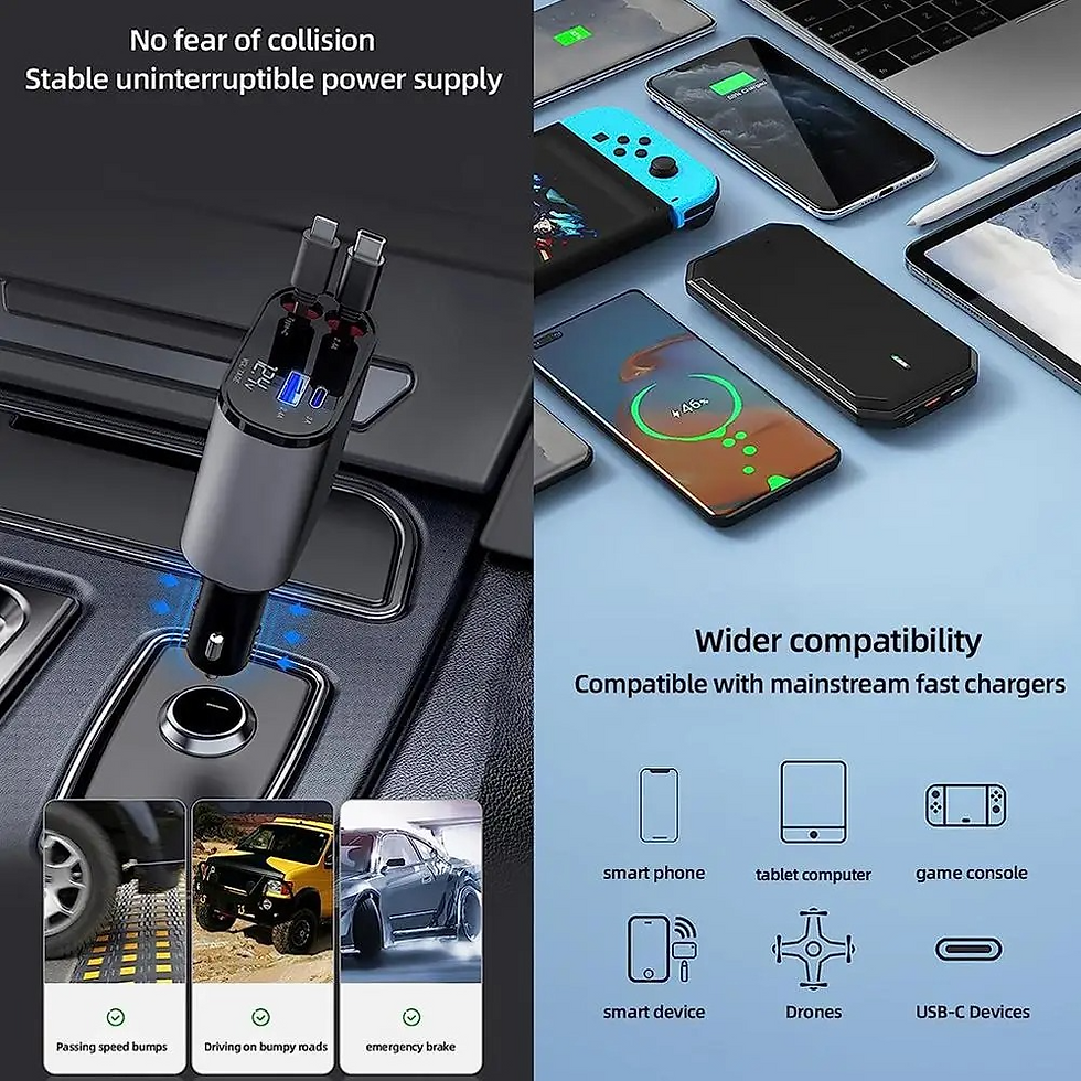 Miniatura: Car Charger 100W Super Fast Charging Car Cigarette Lighter USB-C Adapter
