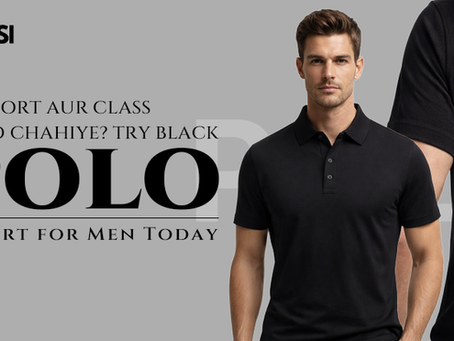 black cotton polo t shirts for men