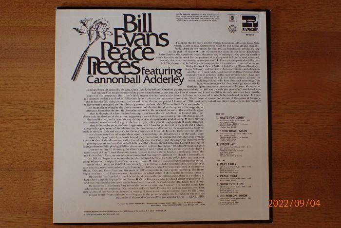 Peace Pieces / Bill Evans Featuring Cannonball Adderley US