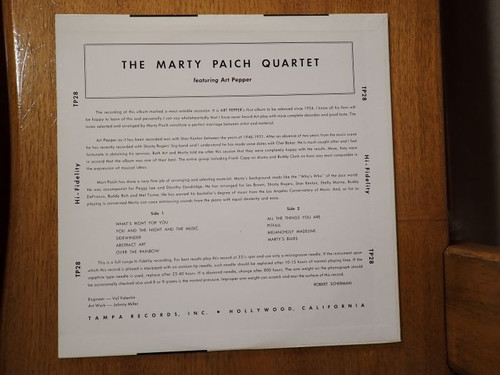 Marty Paich Quartet Featuring Art Pepper (赤盤/180g重量盤