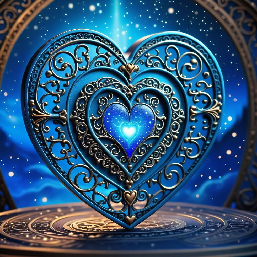 Thumbnail: Gift Cards - Fantasy Hearts in Blue 