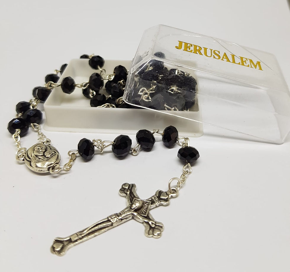 Black crystal rosary