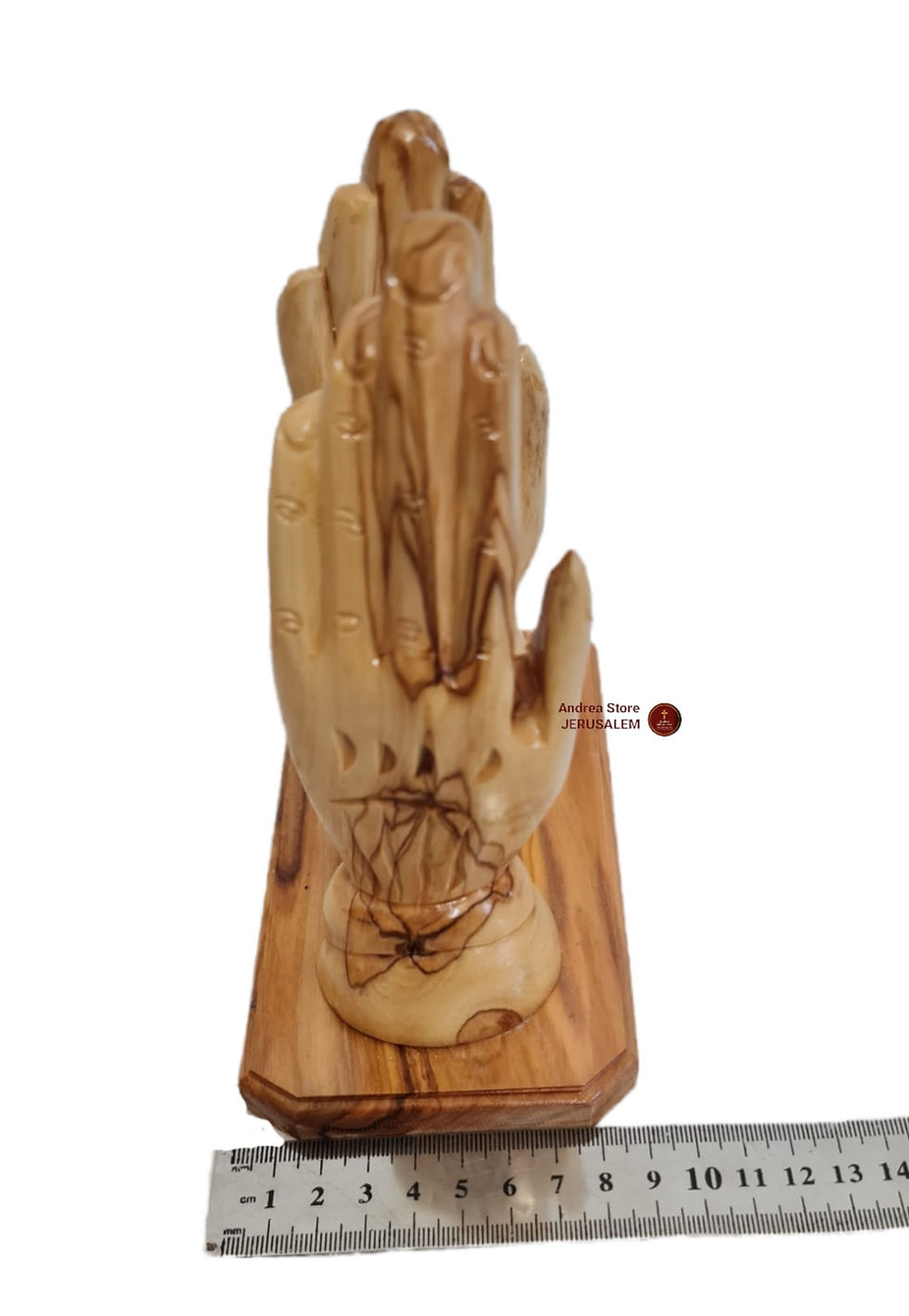 Thumbnail: Hand prayer holding bible Handmade from olive wood from Holy land Jerusalem