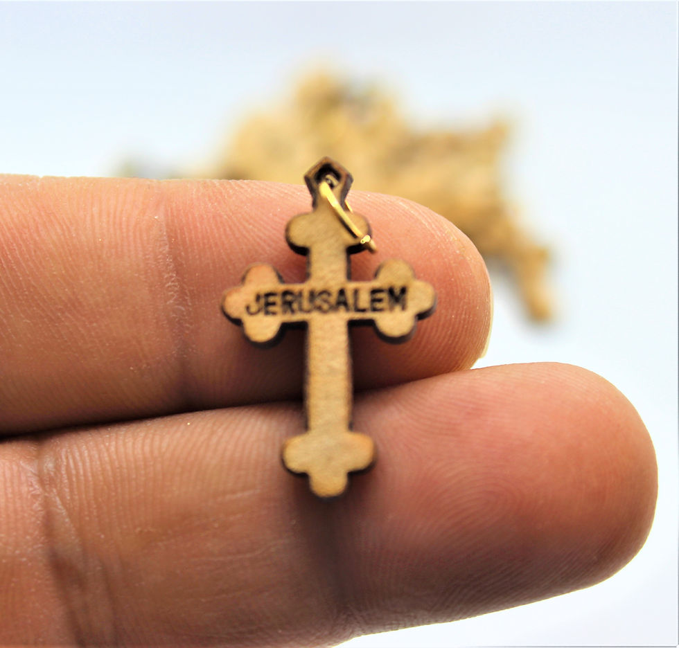 Thumbnail: Orginal olive wood cross with 25 piece in the packet