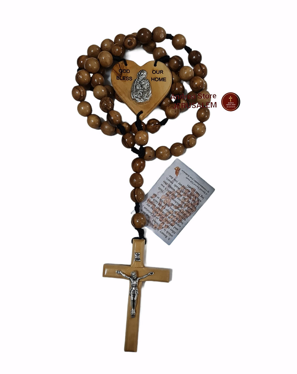 Thumbnail: Holy Land Rosary , big rosary for wall ,  Authentic olive wood size 70cm
