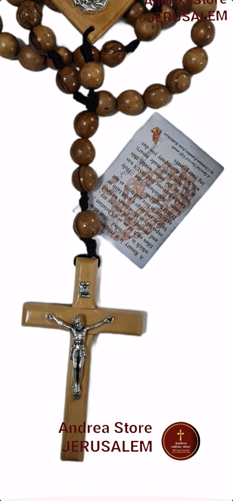 Thumbnail: Holy Land Rosary , big rosary for wall ,  Authentic olive wood size 70cm