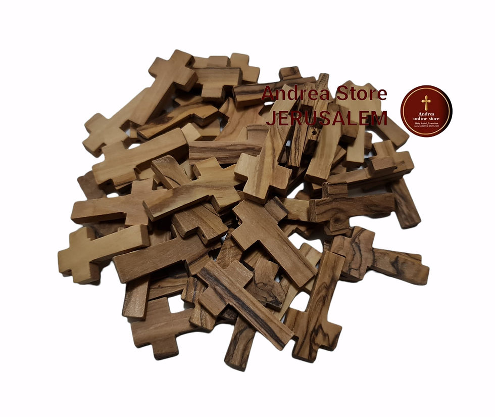 Thumbnail: Authentic Genuine Olive wood cross Hand made in Holy Land 50cross/lot