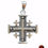 Thumbnail: Sterling Silver Jerusalem Crusader Cross Pendant Antiqued finish