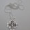Thumbnail: Jerusalem cross pendant open plated silver with 50cm chain colour black