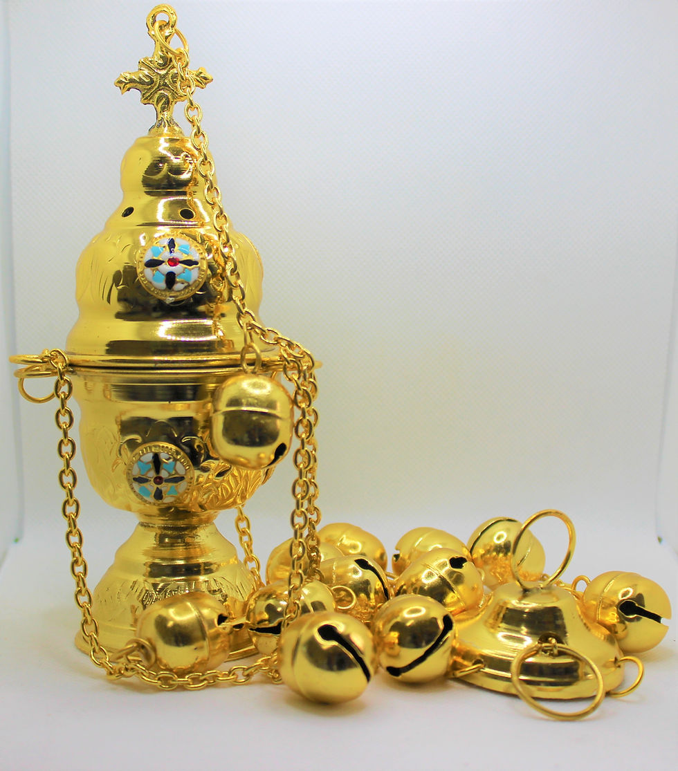 Thumbnail: Small Orthodox Incense burner for church 20cm hand made in Greece from Jerusalem