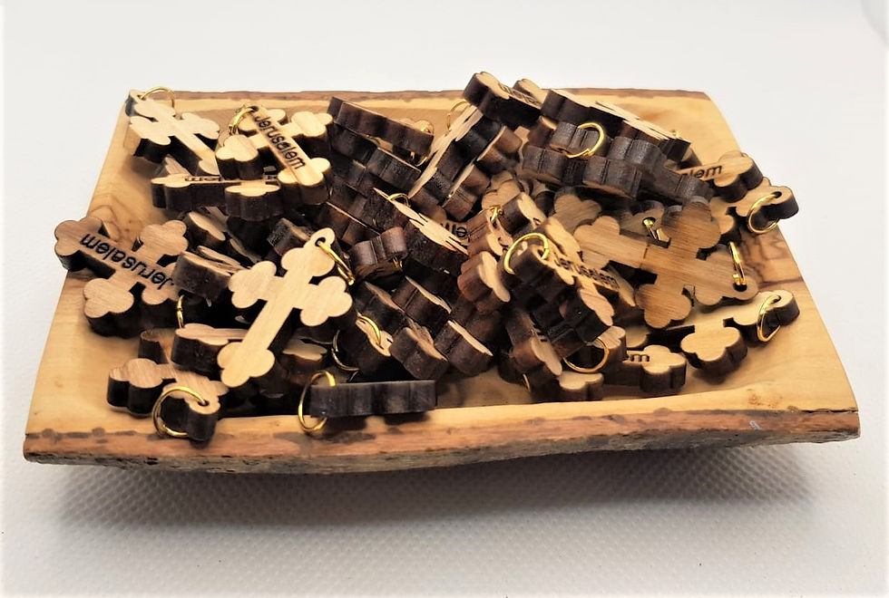 Thumbnail: Olive wood cross small size: 2.5cm*2cm 50 cross/Lot