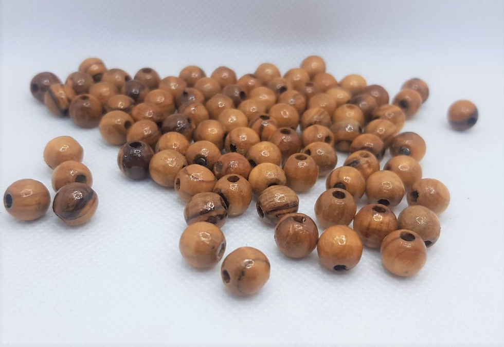 Thumbnail: Olive wood beads 10mm hand made in Bethlehem to make rosary 500 beads