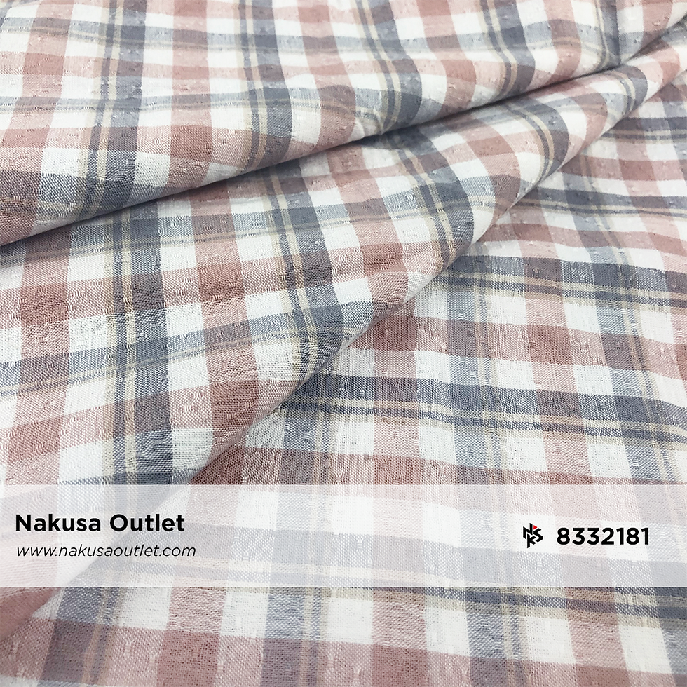 サムネイル： Kain Katun Combed 30s Premium Motif Kotak Benang Warna (Yarn Dyed) 1A