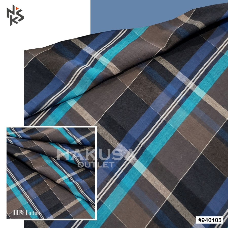 縮圖：Kain Katun Combed 40s Premium Motif Kotak Benang Warna（色织）06A - 940111