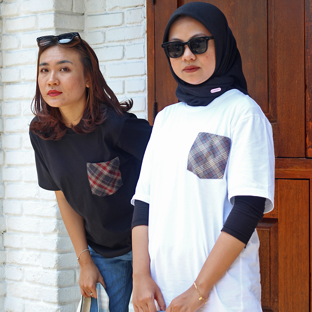 N-Shirt Unisex - Regular Fit Short Sleeve Pocket T-Shirt Baju Kaos Katun Premium