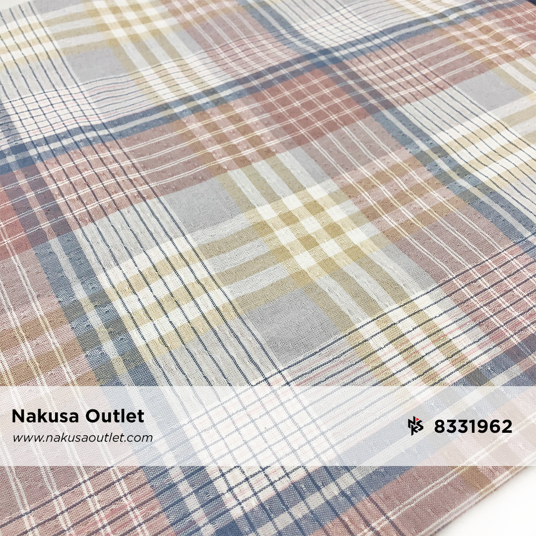 Kain Katun Combed 30s Premium Motif Kotak Benang Warna (Yarn Dyed) 1A