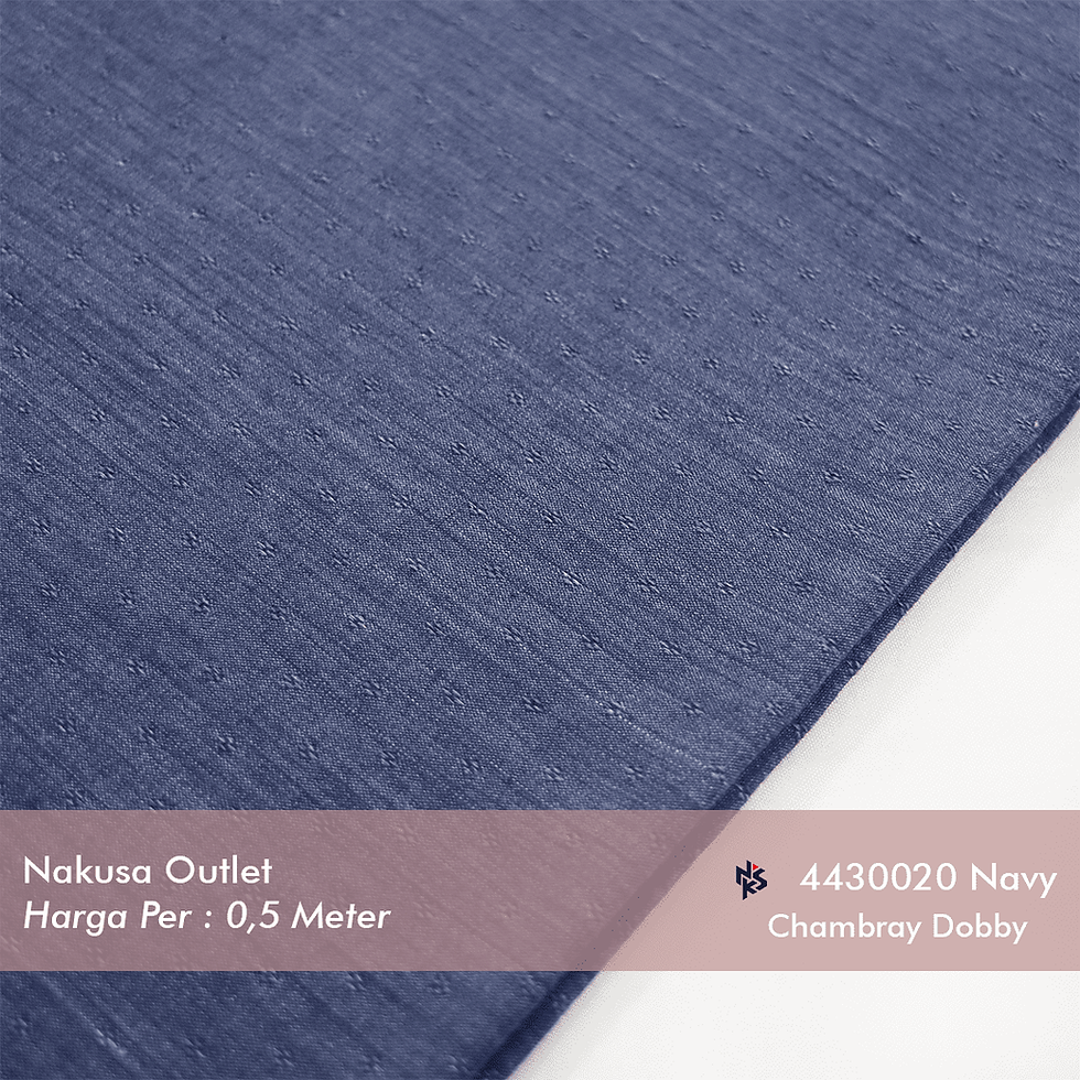 Miniature : Keunggulan Kain Cotton Chambray Dobby Navy  4430020