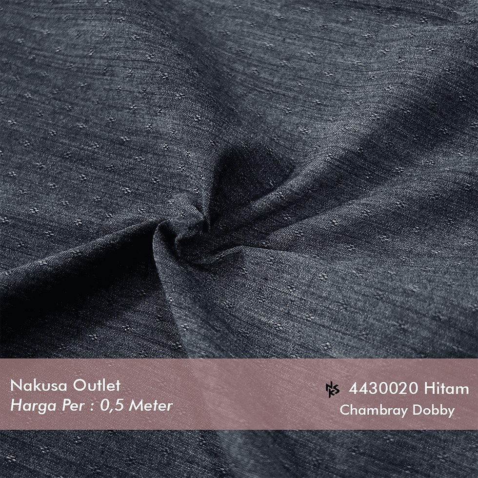 サムネイル： Keunggulan Kain Cotton Chambray Dobby Hitam 4430020