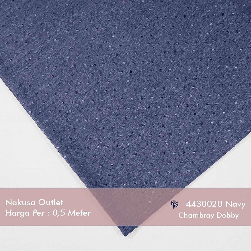 Miniature : Keunggulan Kain Cotton Chambray Dobby Navy  4430020
