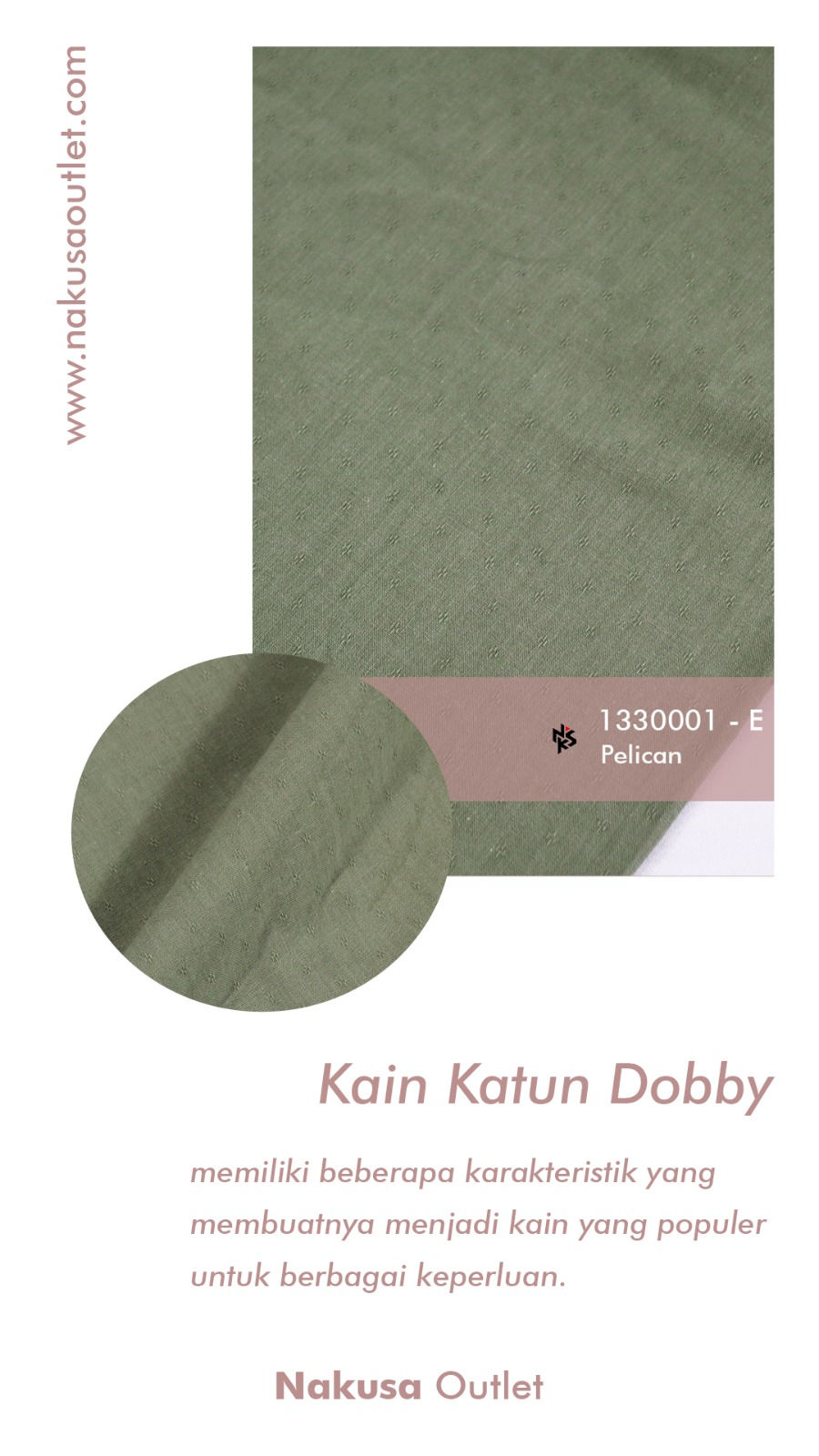 Keunggulan Kain Cotton Polosan Dobby 1330001 - E   ( Felican  )